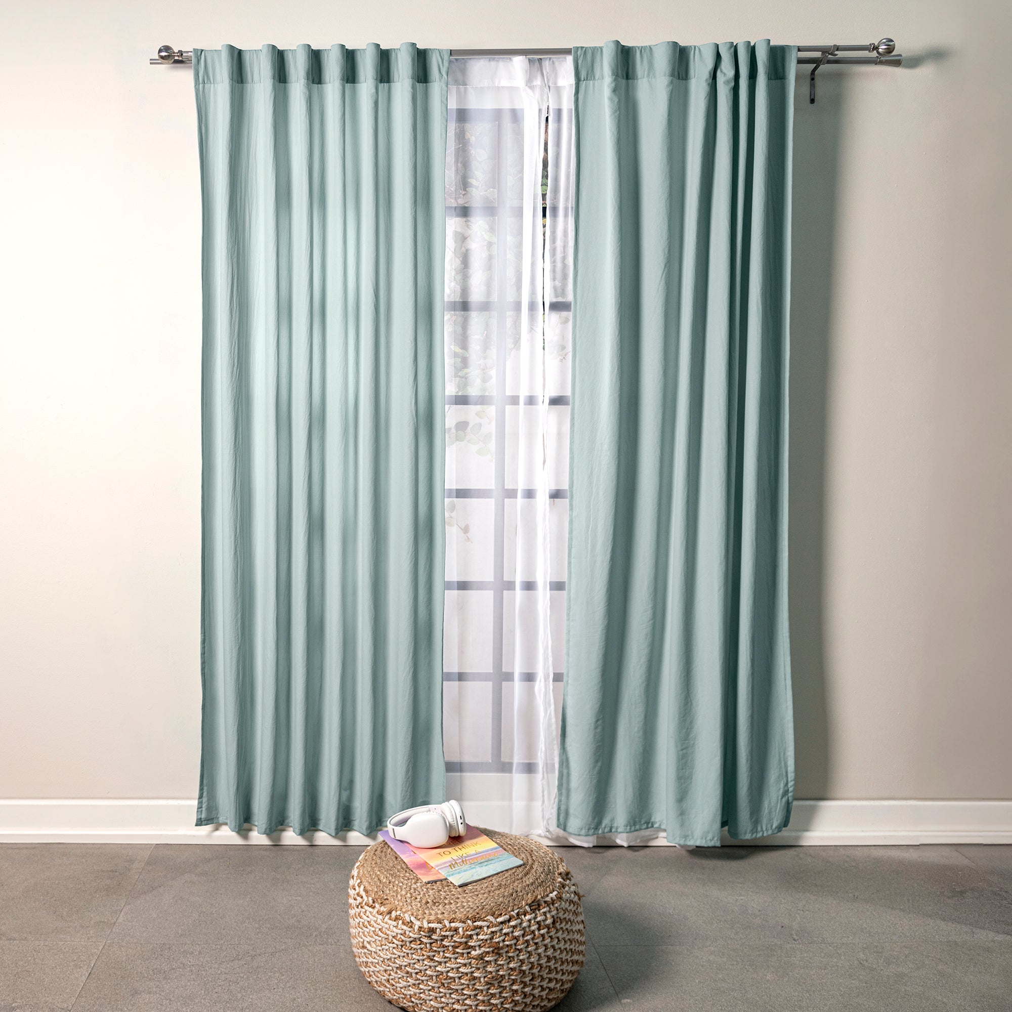 Cortinas Viasoft Washed Mint LARGA