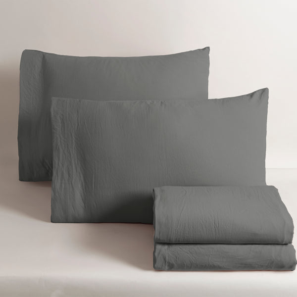 Sábanas Viasoft Washed Gris KS