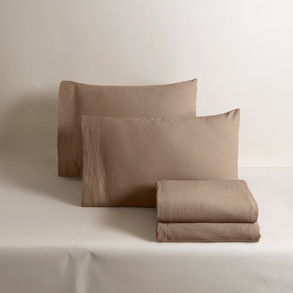 Sábanas Viasoft Washed Latte KING SIZE