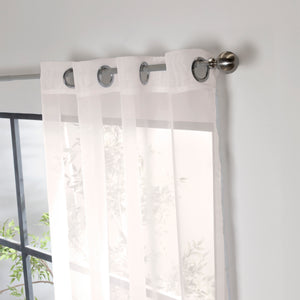 Cortinas Translúcidas Argolla Tergal Beige LARGA