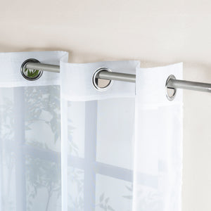 Cortinas Translúcidas Argolla Tergal Blanco LARGA