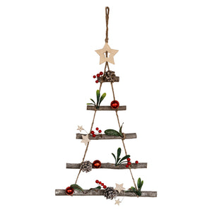 Adorno Navideño Árbol Colgante Wood